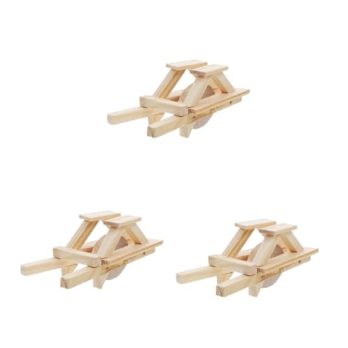 Lurrose 3 Teiliges Schubkarren Modell Holzbausätze Puppenhaus Mini Schubkarre Dioramen Miniatur Puppenhaus Schubkarre Schubkarre Puppenwagen Bauernhof Werkzeug Beige Aus Holz von Lurrose