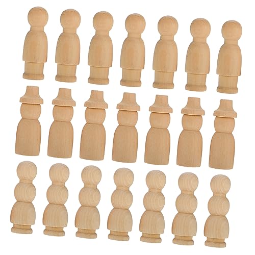 Lurrose Spielfiguren Kinder 30 Stück Holzpuppe Holzpflöcke Menschen Unvollendetes Holz Bemaltes Spielzeug Holzfiguren Diy Figuren Pflockpuppen Holzpflöcke Unfertige Puppen Tiere Figuren von Lurrose