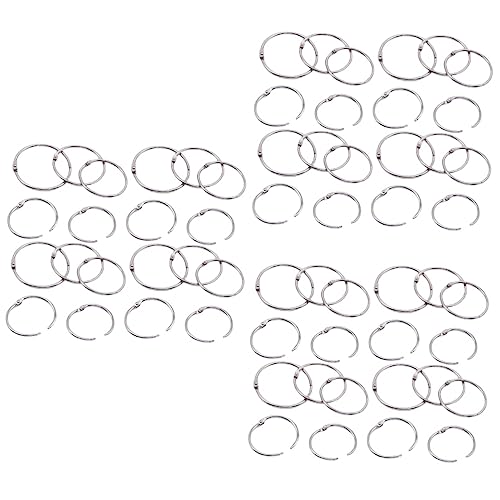 Lurrose 300 Stk Bindering buchringe büroorganisation schlüsselringe Kalenderzubehör key chains Mini-Ringbuch mit 3 Ringen Buchclip-Ring Metallbinderringe 1,5-Zoll-Binderringe Eisen Silver von Lurrose