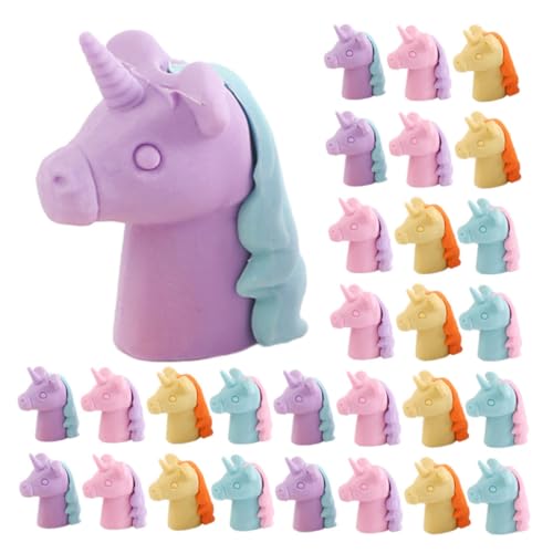 Lurrose 36St Radiergummi Einhornstifte Bleistiftaufsatz Einhorn Schulmaterial erasers for schreibtisch haustiere für kinder klassenzimmer Einhorn-Artikel 3D-Radierer von Lurrose