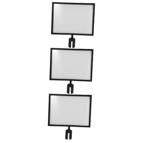 Lurrose 3St Absperrschild Kunst Staffelei Stehen Flughafen Warteschlangen Schild Leitschild Schilderhalter für versenkbare Bandstützen kommerzieller Stützen-Oberschildrahmen Metall Black von Lurrose