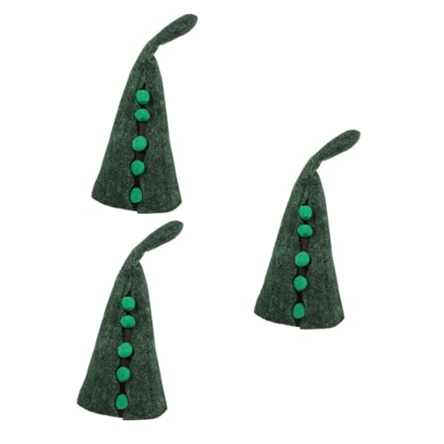 Lurrose 3St Erbsenhut Kostümzubehör Kostümhut Lustige Hut Kinderparty Hut Vielseitiger Hut Hexen-Cosplay-Hut Kostüme Hüte Halloween-Zaubererhut Party-Zaubererhut gefühlt Olive Green von Lurrose