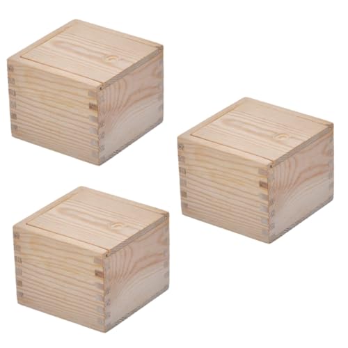 Lurrose 3St Geschenkverpackung Holzkiste für den Haushalt -Teetassenhalter storage boxes aufbwahrungs-box Vitrine für Teetassen Schmuck-Teetassenetui hölzern von Lurrose