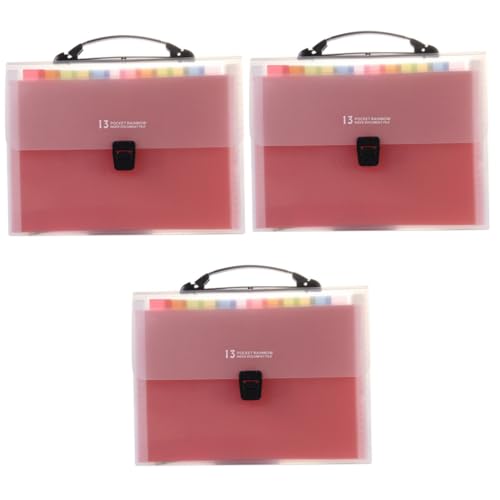 Lurrose 3St Mappe aufbewahrungsdose storage boxes folder büro organizer Dokumenten-Storage Dokumentenhalter Akkordeon-Dateiordner Dateiorganisator Büroordner Clip Aktenordner Colorful von Lurrose