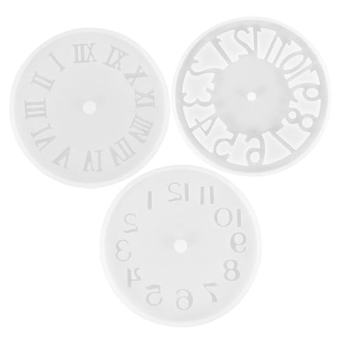 Lurrose 3St Uhr Silikonform Bausatz Uhrwerk Ersatzteile für Uhren Uhrwerke analoge wanduhr Uhr Epoxid DIY Uhrplatte Epoxy Uhr Gießform Uhr DIY Form silikonform selber machen Kieselgel Weiß von Lurrose