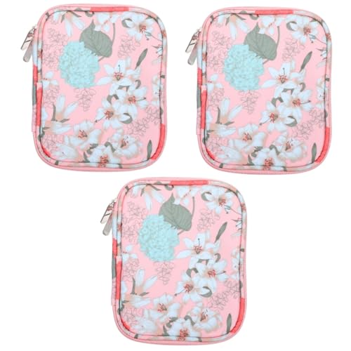 Lurrose 3St gehäkelte Aufbewahrungstasche gehäkelte tasche Stricknadel Tasche Nähnadeltasche gehäkelte Nadeln Organizer gehäkelte Halter Schlitze Oxford-Stoff Rosa von Lurrose