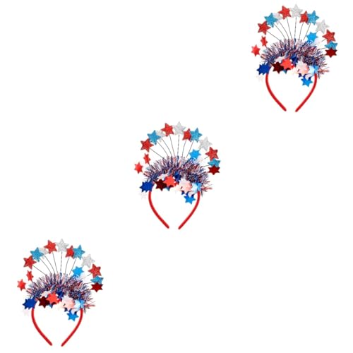 Lurrose 3st Pentagramm-stirnband Std Liner Bewachen Stoßstangen Haarband Kopfschmuck Stirnbänder Zum Tag Der Unabhängigkeit Tragbar Tür Daube Körper Perlenverteidiger Sieb Retro Vlies von Lurrose