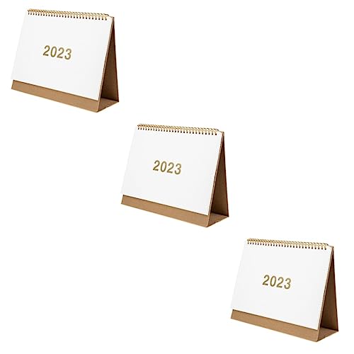 Lurrose 3st Tischkalender Schmücken Mini-kalender Staffelei-tischkalender Kalender Faltbar Kalenderrahmen 2023 Wöchentlicher Schreibtischplaner Kalender 2023 Desktop-dekor Rostfreier Stahl von Lurrose