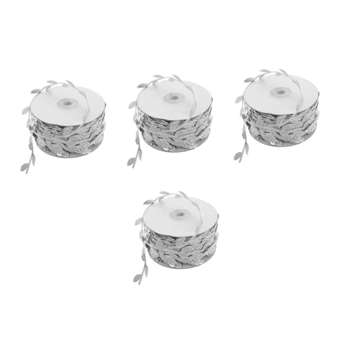 Lurrose 4 Rollen Blumen-rattan-beleuchtung Hauskränze Künstliches Grün Veranstaltungsplanung -dusche- Kleines Band Hochzeitszubehör Band Für Blumenstrauß Pflanzenband Stoff Silver von Lurrose