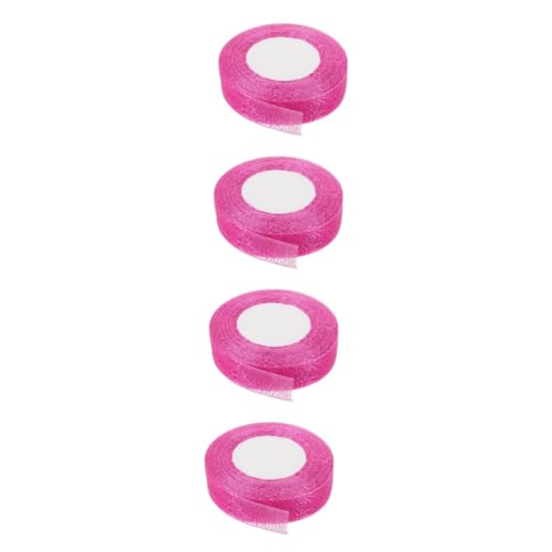 Lurrose 4 Rollen Chiffon-Band Strauß Dekorationen Schleifenrock ästhetische Raumdekoration geschenkverpackung Geschenkband für den täglichen Gebrauch Band Stoff Schneegarn Rosy von Lurrose