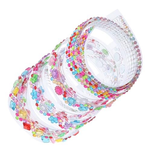 Lurrose 4 Rollen Strassband Edelstein-Aufkleber Bänder zum Basteln Getränke DIY Klebeband doppelseitiges Klebeband zum Basteln DIY-Bastelzubehör Geschenkbänder Scrapbooking-Bänder Acryl von Lurrose