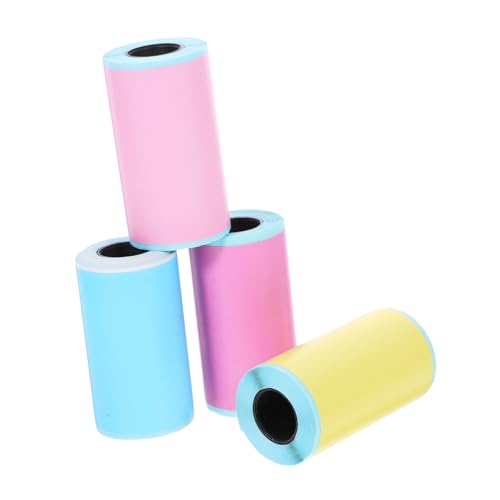 Lurrose 4 Rollen Thermopapier Mini Versandetiketten Aufkleber für Adressetiketten Aufklebermaschine tragbar Etiketten für Thermodrucker Papier für Thermodrucker Hitzeempfindliche Aufkleber von Lurrose