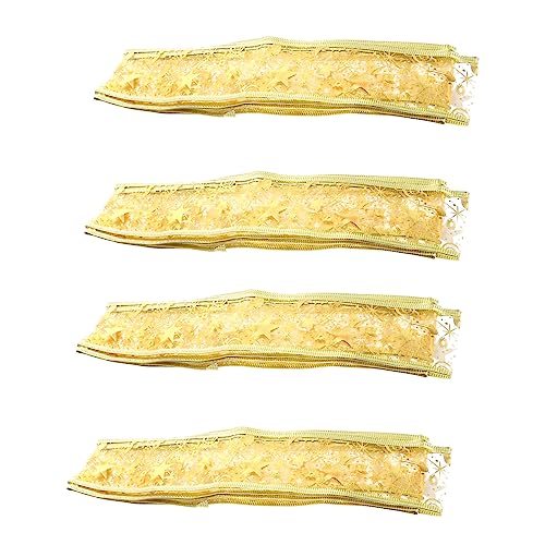 Lurrose 4 Rollen Weihnachtsband Lichterketten Girlande Weihnachtsmann Weihnachtsbeleuchtung Dekorationen geschenkband christmas ribbon Partybänder Geschenkverpackungsstreifen Golden von Lurrose