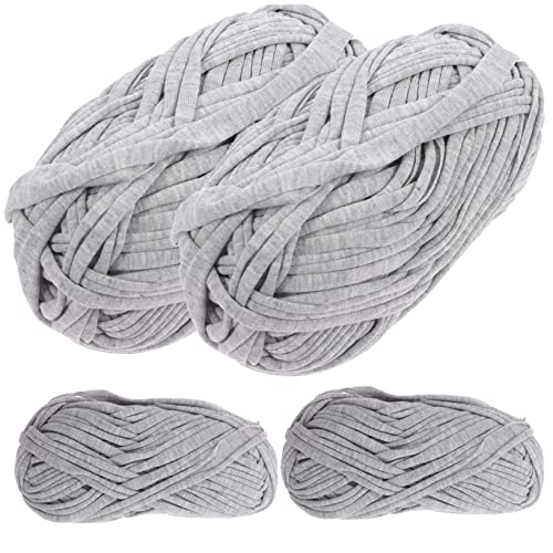 Lurrose 4 Rollen Wollknäuel Bündeln Bausätze Häkeln Stickerei Garn Für Babydecken Hand Gehäkelt Stoff Grobes Garn Zum Handstricken Nähnadeln Einfädler Armbänder Baumwollgarn Grey Polyester von Lurrose