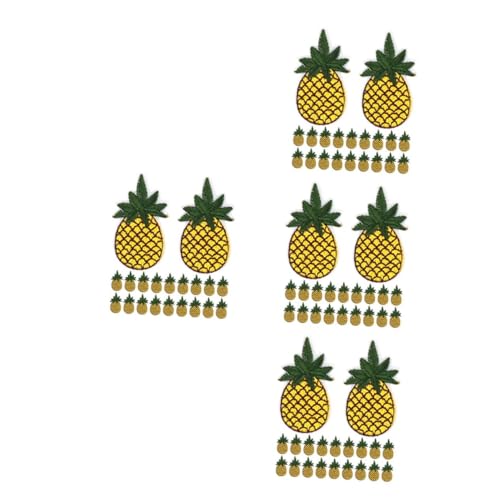 Lurrose 4 Sätze Ananas -stickerei Mini-handschuhe Patch Ananas Bestickte Ananas Patch-frucht Häkelananas Mini-zubehör Cartoon-ananas Zubehör Ananas Dekorative Ananas Stickgarn 20 Stück * 4 von Lurrose