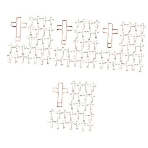 Lurrose 4 Sätze Anstecknadel in Bibelform Büroartikel Bürobedarf Schreibtisch-organizer Weiß Große Bindeklammer Heim Dekorative Banknotenklemme Büroklammern Metall Rose Gold 60 Stück * 4 von Lurrose