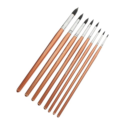 Lurrose 4 Sätze Aquarellpinsel Wasser Praktische Bürste Prang Modellfarben Miniaturbausätze Tierhaarbürste Rundbürste Brush Set Bequemer Pinsel Ergonomischer Kunstpinsel Kupfer 8 Stück * 4 von Lurrose