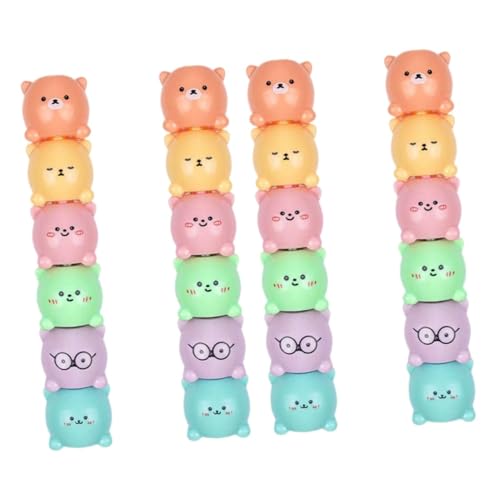 Lurrose 4 Sätze Bear Textmarker schreibkladde kinder stifte puter the mark wachsmalstifte kleinkinder multifunktionaler Markierstift Schulmarkierungsstift Bunte Stifte Plastik von Lurrose