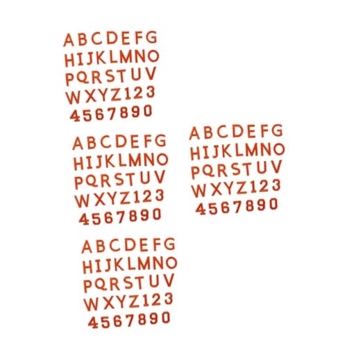 Lurrose 4 Sätze Gestickte Aufnäher Flicken Nummern Aufbügeln Buchstaben-aufnäher Zum Aufbügeln Auf Jacken Alphabet-patch Englische Buchstabenapplikation Stickgarn Orange 72 Stück * 4 von Lurrose