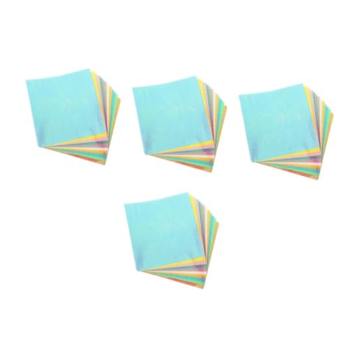 Lurrose 4 Sätze Glitzerndes Handgemachtes Origami Seidenpapier Zum Basteln Kleines Origami-papier Origamipapier Für Kraniche Schimmerpapier Für Origami Origami-kit Laserpapier 20 Blatt * 4 von Lurrose