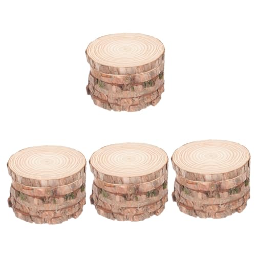 Lurrose 4 Sätze Holzscheiben Bastelbedarf Baum Untersetzer Gießen Hotfix Runde Scheibenverzierung Naturholz Home Decor Craft Holzscheitscheiben Bastelzubehör Aus Holz Hölzern 6 Stück * 4 von Lurrose