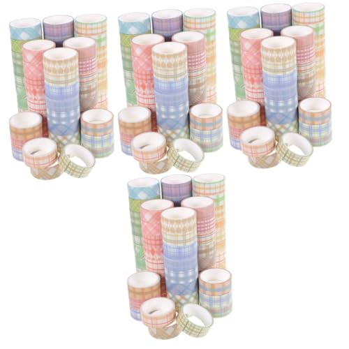 Lurrose 4 Sätze Kariertes Washi Tape Planeraufkleber Weißes Masking Tape Dekorative Gaffer Sternpapierstreifen Lenkerband Farbband Zum Beschriften Klebeband Für Scrapbooking 60 Rollen * 4 von Lurrose