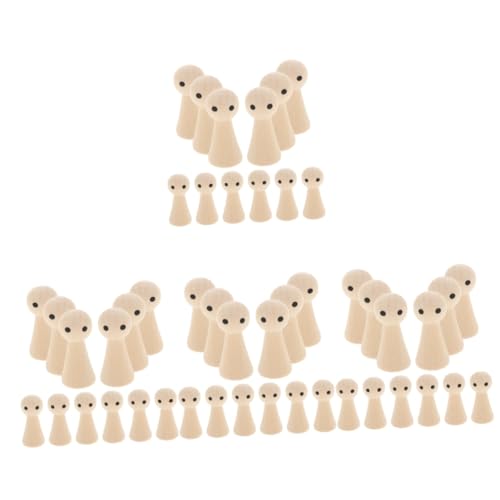 Lurrose 4 Sätze Kleiner Holzmann Holzspielzeug Mini Chucky Puppe Puppenauge Dolly Heringe Puppenkörper Steckpuppen Unvollendet Unfertige Puppen Aus Holz Peg-puppe Beige 20 Stück * 4 von Lurrose