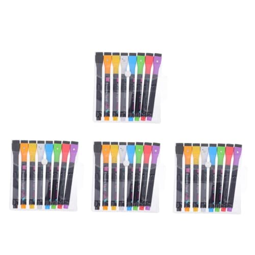 Lurrose 4 Sätze Löschbarer Lampenstift Kreidemarker Für Whiteboard Abwaschbare, Trocken Abwischbare Marker Trocken Abwischbare Whiteboard-marker Trockener Löschstift Pp 8 Stück * 4 von Lurrose