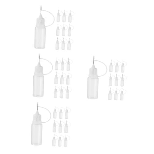 Lurrose 4 Sätze Nadel Leere Leimflasche Klebstoffapplikatorflaschen Mit Leimspender Flasche Quetschflasche Mit Rostfreier Stahl Transparent 10 Stück * 4 von Lurrose