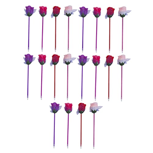 Lurrose 4 Sätze Rosafarbener Kugelschreiber Rote Stifte Mit Mittlerer Spitze Tintenstift Punkt Schreibwaren Mit Kreativem Design Schreibstift Mit Blumenmuster Signierstift Pp 20 Stück * 4 von Lurrose