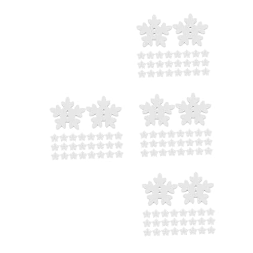Lurrose 4 Sätze Schneeflockenknöpfe Aus Holz Schneeflocken-holzknöpfe Zum Basteln Schneeflocken-bastelknöpfe Schneeflocke-schaltfläche Knöpfe Zum Nähen Im Winter Weiß 150 Stück * 4 von Lurrose
