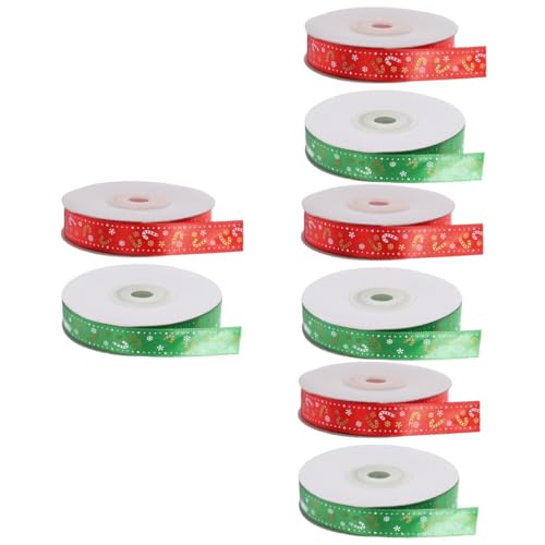 Lurrose 4 Sätze Weihnachtsband Ribbon Bandfeile Ziehschleifenband Geschenkband Set Dekobänder Sackleinenband Weihnachten Weihnachtsfeierband Weihnachtsgeschenkband Polyester 2 Rollen * 4 von Lurrose