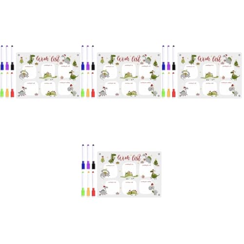 Lurrose 4 Sets Löschbare Schreibtafel Kleine Trocken Abwischbare Tafeln Magnetische Notizblöcke Für Kühlschrank Abwischbare Magnete Kühlschrank Magnettafel Küche Magnetstift Für von Lurrose