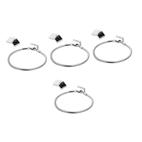 Lurrose 4 Sets Schlangenknochen Armband Jubiläumsgeschenk Ausgefallener Schmuck Schlangenkettenarmband Bettelarmbänder Für Damen Armband Aus Silber 925 Damen Und Mädchenarmbänder von Lurrose