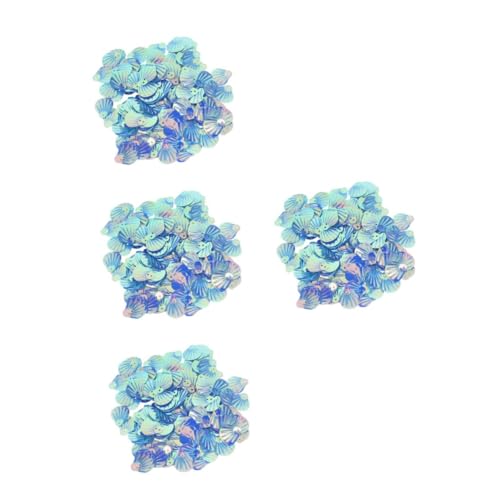 Lurrose 4 Stück 1 Muschel-doppelloch-pailletten Pailletten Zum Sticken Pailletten-accessoires Party-pailletten-ornament Pailletten Nähen Pailletten Für Diy-schmuck Diy-dekore Sky-blue Pvc von Lurrose