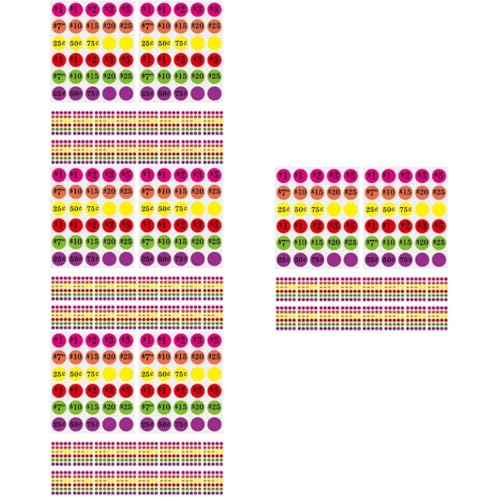 Lurrose 4 Stück 6 Preisschild Aufkleber Aufkleber-Etiketten Punktaufkleber Aufkleber für Gewürzetiketten rundes Etikett Preisschilder Preislabel Marktverkaufsaufkleber Supermarktversorgung von Lurrose