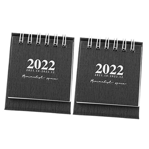 Lurrose 4 Stück Einfacher Mini-tischkalender Errötendes Dekor Staffelei-flip-kalender Akademischer Kalender Kleiner Kalender 2022 Staffelei Kalender 2022 Kalender 2021-2022 Black Papier von Lurrose