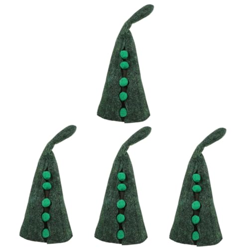 Lurrose 4 Stück Erbsenhut Kostümzubehör Kostümhut Kinderparty Hut Vielseitiger Hut Kronenhut für Halloween-Zaubererhut Cosplay-Zaubererhut Cosplay-Maskerade-Hut gefühlt Olive Green von Lurrose