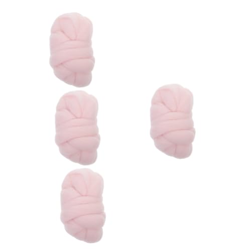 Lurrose 4 Stück Farbige Wollstreifen Nadelfilz Set Kinderbedarf Filzen Bastelbedarf Geschmeidige Wolle Filzfilz Bastelwerkzeuge Filzwolle Bastelzubehör DIY Filzwolle Rosa von Lurrose