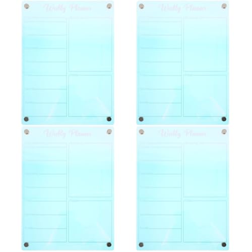 Lurrose 4 Stück Löschbare Schreibtafeln Pad Whiteboard Stifte Tafeln Magnetischer Kühlschrank Kalender LED Schild Revisionskreide Staffelei Aufkleber Magnetische Wandtafel von Lurrose