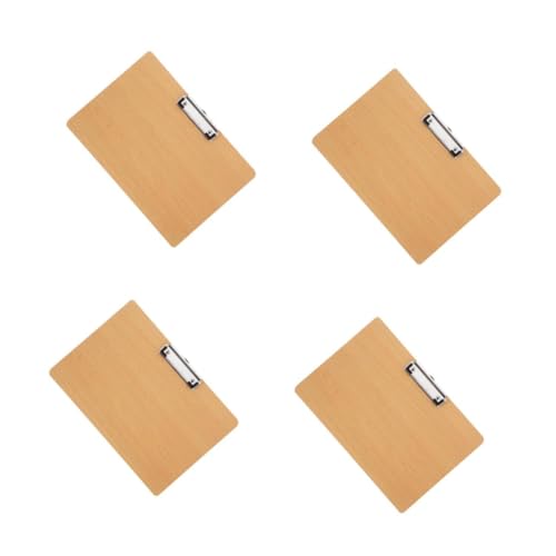 Lurrose 4 Stück Schreibblock-Clip Malbrett Klemmbretter Dateiclips Organisator für Papierakten Klemmbrett schwer Board-Clip-Ordner Clipboard-Ordner Bau-Zwischenablage Büroklammer MDF Khaki von Lurrose