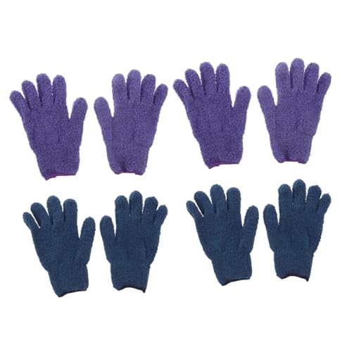 Lurrose 4 Stück Staubhandschuhe aus Fasern Reinigungshandschuhe cleaning gloves Staub saubere Handschuhe Handschuhtücher zum Abstauben Fensterrollos Werkzeug Autohandschuhe abstauben Wagen von Lurrose