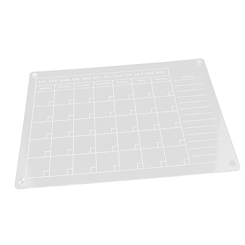 Lurrose 4 Stück Trocken abwischbare Acryltafel Whiteboard-Kalender, trocken abwischbar klare Notizblöcke für den Kühlschrank kühlschrankorginizer kühlschranl organisator Acrylplatte von Lurrose