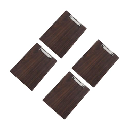 Lurrose 4 Stück Zwischenablage Anbringen von Brettklammern Universelles Zeichenbrett Holz Clipboard Zeichentafel Klemmbretter für das Klassenzimmer Zeichenzubehör Holz und Edelstahl Coffee von Lurrose