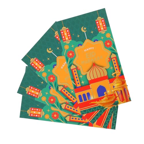 Lurrose 4 Stück rote umschläge für eid festival Eid Mubarak Umschläge Geldgeschenk Umschläge Eid Mubarak Geldumschläge grün Eid-Karten-Umschläge exquisiter Eid-Papierumschlag Green von Lurrose