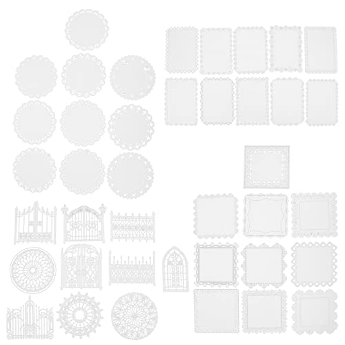 Lurrose 4 Taschendekorpapier Scrapbooking-Verschönerung Kartenherstellung Spitzenpapier kreativpapier scrapbook paper tischdecken hohles spitzenpapier selber machen Scrapbook-Spitzenpapier von Lurrose