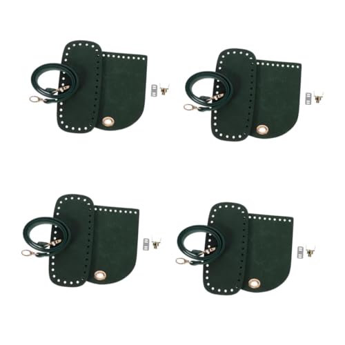 Lurrose 4 Teilige Tasche Aus Gewebtem Material Häkeltaschen Set Häkel Geldbörsen Set Geldbörsenböden Zum Häkeln Geldbörsen Zubehör Pu Geldbeutel Herstellungsset DIY Pu Taschen Set von Lurrose