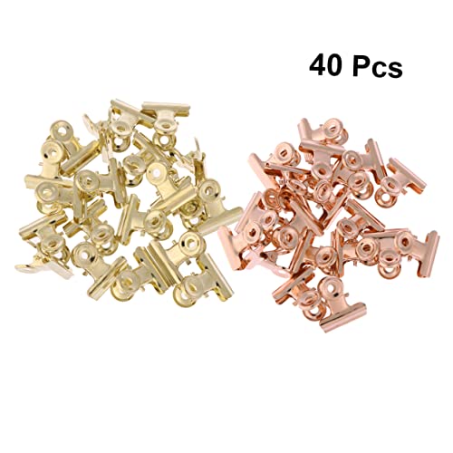 Lurrose 40 Stk Binderclip Bürobedarf aus Roségold goldene Büroklammern Clips für Finanzordner tägliche Clips Büroklammern aus Metall von Lurrose