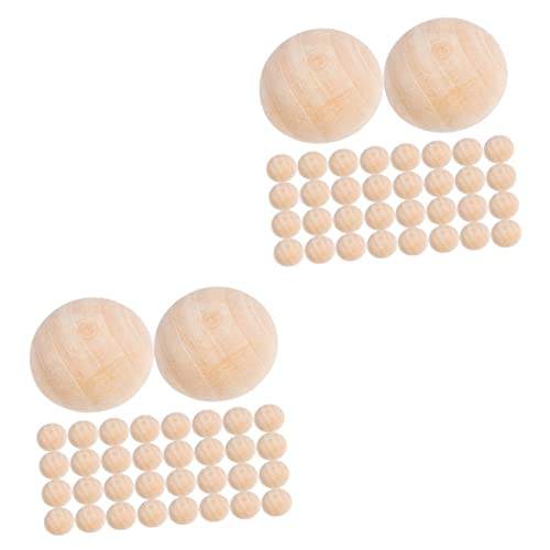 Lurrose 400 Stk Halbrunde Holzperlen Mini-Perlen Abstandsperle DIY-Bastelornament halbe Bastelperlen halbe Bastelbälle DIY Holzperlen Unvollendete Holzperlen DIY-Perlen Halbkugel aus Holz von Lurrose