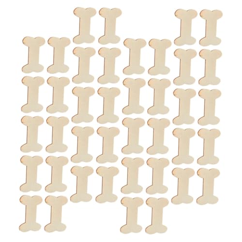 Lurrose 40St Holzhandwerk DIY hängendes Kunsthandwerk Bastelbedarf Hundeknochenmarken Hundeknochen zum Basteln unfertiger Hundeknochen Hundeknochenausschnitte DIY ornament liefert hölzern von Lurrose